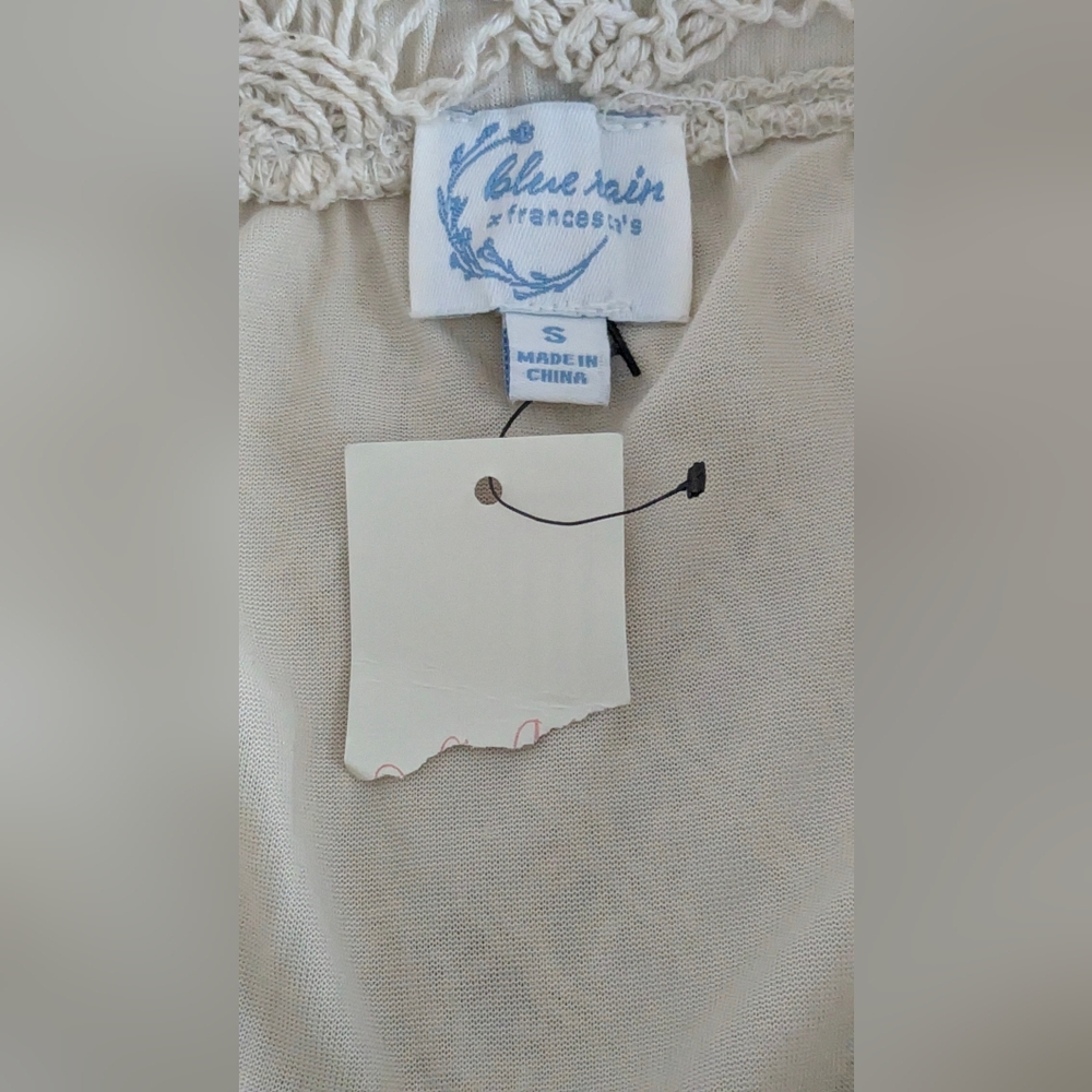 NWT Blue Rain Boho Diamond Crochet Maxi Skirt Cream/Tan Size S Festival Bohemia - Picture 13 of 13
